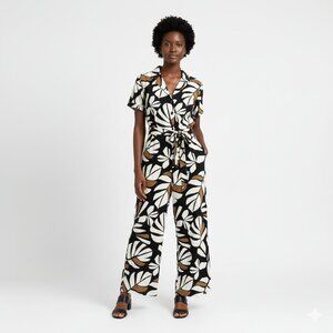 Tabitha Brown Short Sleeve Jumper Women's Size Small Floral Design with Pockets